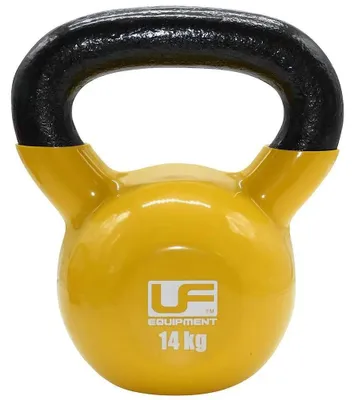 Produktbild von Urban Fitness Kettlebell Gusseisen gelb - 14kg Krafttraining
