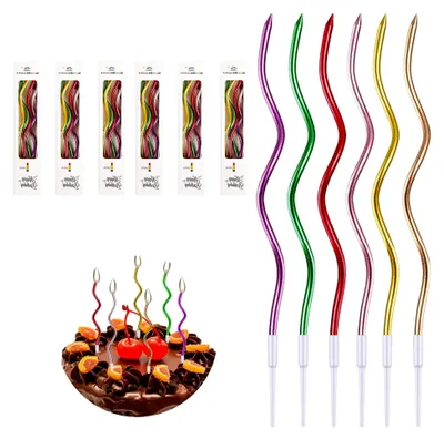 Produktbild von 36 bunte Geburtstagskerzen in Spiralform für Torten und Hochzeitsfeiern