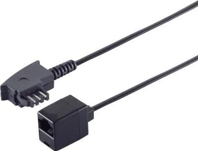 Immagine prodotto di Adattatore da spina TAE-F a presa RJ45, con cavo da 0,2 m, a 4 fili, colore: nero (11010475)