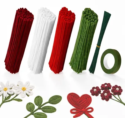 Produktbild von Chenille-Stiele weich, 240 Stück, bunt, zum Basteln