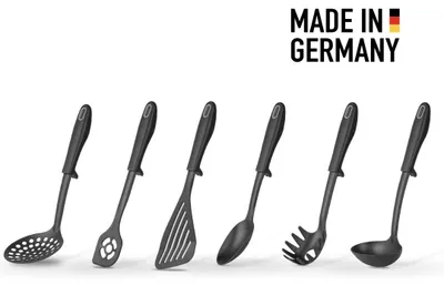 Produktbild von Küchenhelfer-Set Premium | Grundausstattung Küchenutensilien | 6-Teilig.Farbe:Grau