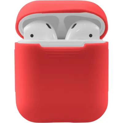 Produktbild von PhoneNatic Case kompatibel mit Apple AirPods - rot Silikon Hülle matt Cover