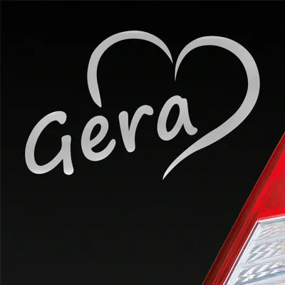 Produktbild von Auto Aufkleber Gera Herz Stadt City Liebe Love Heimat 13x8 cm Silber Sticker Heckscheibenaufkleber