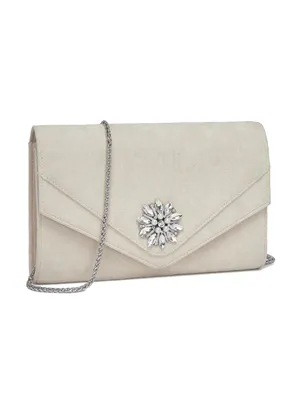 Produktbild von Miss Lulu Clutch Abendclutch Abendtasche Handtasche Wildlederoptik, beige