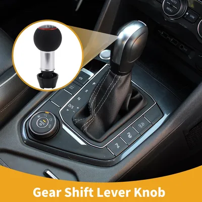 Image de Pommeau De Levier De Vitesse Manuel à 6 Vitesses - Pommeau De Levier De Vitesse De Voiture - Pour Audi A3 2008-2020 Plastique Simili Cuir Noir Rouge - 1 Pc