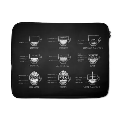Produktbild von MuchoWow® Laptop Hülle 17 Zoll Laptoptasche Küche - Kaffee - Trinken - Zipper - Schutzabdeckung