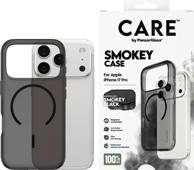 Obrázek produktu pro PanzerGlass CARE™ by ® Smokey Case w. Black MagSafe iPhone 17 Pro, Obal, Apple, Apple - iPhone 17 Pro, Černá