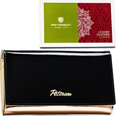 Obrázok produktu pre Peterson dámska peňaženka z prírodnej kože čierna RFID 15,5 cm
