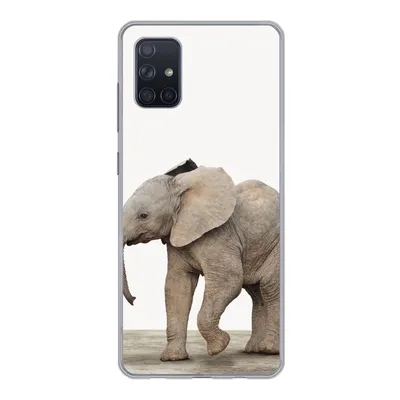Produktbild von MuchoWow® Handyhülle Schutzhülle Hülle für Samsung Galaxy A71 Baby-Elefant - Tiere - Kinder - Mädchen - Jungen Silikon Softcase Handy Hülle - Kartenbesitzer