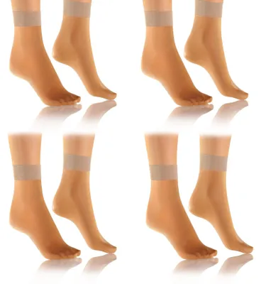 Produktbild von sesto senso Damen Söckchen 4 pack Einheitsgröße Seidenfein Socken 15 DEN Schuhsö