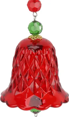 Produktbild von Hängendes Windspiel, exquisite geometrische Glasglocken mit polierten Oberflächen, für Weihnachtsgeschenk-Dekoration, Rot
