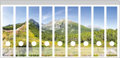 Produktbild von Wallario Ordnerrücken Sticker, selbstklebend für breite Ordner, 9 Stück, Motiv Berggipfel in der Tatra