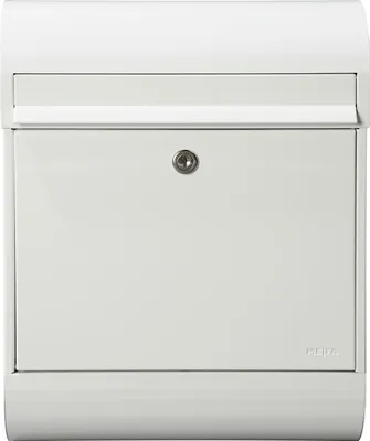 Image de MEFA Briefkasten Ruby 866 + Zeitungsrolle Schloss, weiß 450x350x150 mm 866010DE
