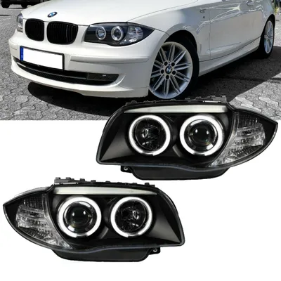 Produktbild von Set CCFL LED Angel Eyes Scheinwerfer Schwarz passt für BMW 1er E81 E87 E82 E88