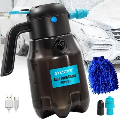 Produktbild von Elektrisch Schaumsprüher 2L Schaumpistole Autowäsche mit 4.2Bar Leistungsstarkem Akku und 2 Düsen für Auto Waschen Schaumsprüher Auto für Autodetailing Autoreinigung