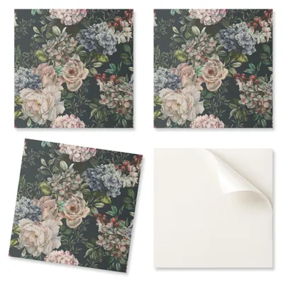 Obrázok produktu pre Sada vinylových dlaždíc, jednoduchá inštalácia, kvetinový vzor, 20 x 20 x 20 cm
