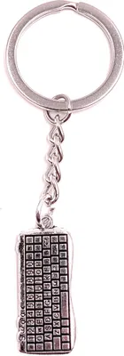 Produktbild von Onwomania Schlüsselanhänger Tastatur Rechner Silber Metall Anhänger Charm