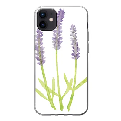 Produktbild von MuchoWow® Handyhülle Schutzhülle Hülle für iPhone 12 mini Lavendel - Aquarell - Pflanzen Silikon Softcase Handy Hülle - Bild