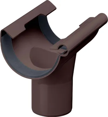 A brown PVC gutter downpipe adapter shown against a white background.