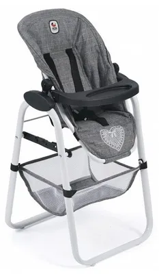 Image de Chaise haute jean gris poupee - bayer chic 2000 - 65576 - accessoire poupon
