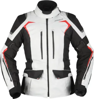 Produktbild von Modeka Elaya Damen Motorrad Textiljacke, hellgrau/schwarz, 34