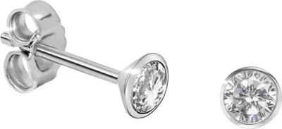 Produktbild von Solitär Ohrstecker Silber 925 Ohrringe mit Zirkonia 2.5 mm