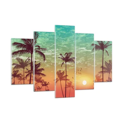 Produktbild von Bilder auf glas - Horizont Küste Kokosnuss Himmel - 150x100cm - Glasbilder - Wandbilder - Kunstdruck - Wanddekoration aus Glas - Glas Bilder - Wandbild auf Glas - GEA150x100-3121
