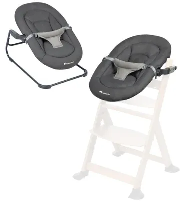 Produktbild von Bebeconfort Timba Baby, 2-in-1-Babywippe, 0-6 Monate, Neugeborenenset für Hochstuhl Timba Baby, 2 Liegepositionen, 3-Punkt-Gurt, Tinted Graphite