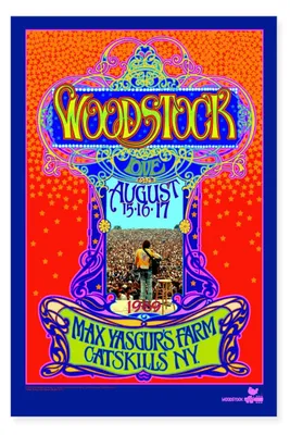 Produktbild von Spreadshirt Woodstock 1969 Buntes Festival Poster Poster 60x90 cm, One size, Weiß