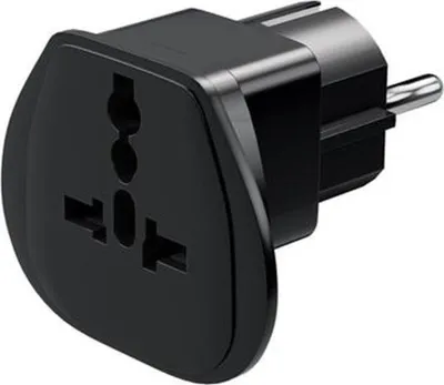 Produktbild von goobay Reiseadapter Welt auf EU 3 polig schwarz (1er Blister)