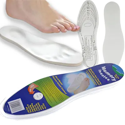 Produktbild von Orthopädische Einlegesohlen Memory Foam Schuheinlagen zuschneidbar 30 cm Größe 35 bis 43 Weiß