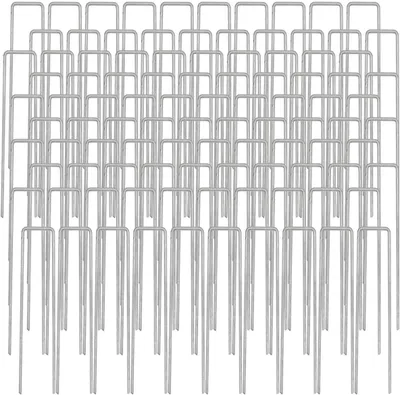 Imagen del producto de Anclajes para suelo, diámetro 3 mm, 150x25 mm, paquete de 100 unidades, para jardín y camping