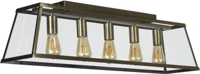 Produktbild von Zeitgenössischer Kronleuchter Traveller Stahl Messing Transparentes Glas 5 Lichter E27