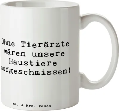 Produktbild von Mr. & Mrs. Panda Kaffeetasse Spruch Tierarzt Helden - Weiß - Geschenk, Keramiktasse, Kaffeebecher, Beruf, kreative Geschenke, Becher, Tasse, Hilfsbereitschaft, für büro