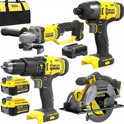 Produktbild von Mega Set 18V Stanley Säge, Schleifer, Schraubenzieher, Koffer
