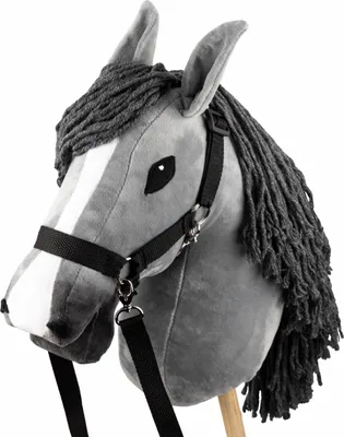 Produktbild von Hobby Horse Skippi – Steckenpferd mit Zaumzeug & Zügel – handgefertigt – Grau