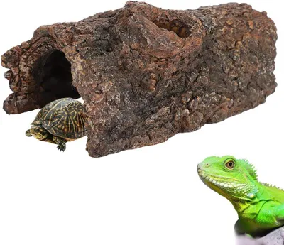 Produktbild von Schildkrötenversteck, Reptilienunterstand, Reptilienversteck, Imitationsharz-Baumrinde für Reptilien und Amphibien