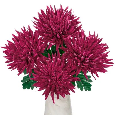 Obrázek produktu pro Sada čtyř umělých chrysantém pro dekoraci