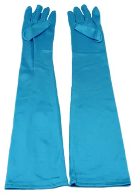 Zdjęcie produktu dla Rękawiczki damskie MEISHINE®, jasnoniebieskie, długość 55 cm