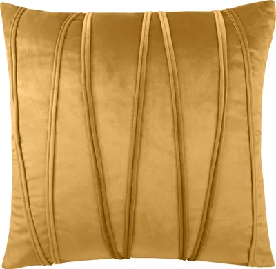 Produktbild von Domarex r Kissenbezug 45x45 cm Velvet Premium – Weicher Samt, Dekorativ - Pflegeleicht – Perfekt für Wohnzimmer & Schlafzimmer - Gelb