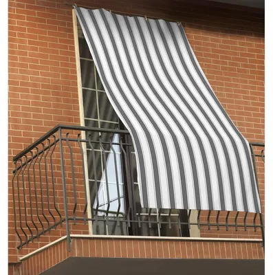 Obrázek produktu pro Markýza Šedá Zahradní tent Terasová stínící plachta 150 x 290 cm s oky a háčky Na terasu a kemping