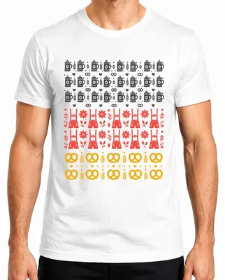 Immagine prodotto di Maglietta da uomo a tema  , con motivo a cuore, in cotone bianco, taglia 3XL. Include: pantaloni in pelle da uomo (Trachten Lederhose), boccale di birra, camicia tradizionale (Trachtenshirt) e abito tradizionale (Dirndl)