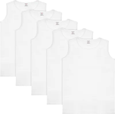 Obrázek produktu pro BRUBAKER 5-Pack Pánské tričko s krátkým rukávem - Kulatý výstřih - Kvalitní bavlna (hladká) - Extra dlouhé - Bezešvé - Bílé - Velikost M