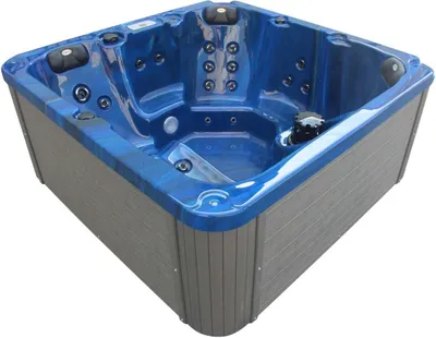 Produktbild von Outdoorwhirlpool Palma Blau inkl. Abdeckung und Stiege - 190 x 190 x 86cm