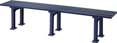 Produktbild von Gartenbank Kuba | 4-Sitzer | Blau | HxBxT 42x200x37cm | Witterungs- & UV-beständiger Kunststoff | Parkbank Sitzbank Außenbereich Garten Balkon Terrasse