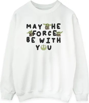 Produktbild von Star Wars - "The Mandalorian May The Force Be With You" Sweatshirt für Damen BI39941 (S) (Weiß)