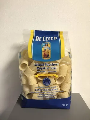 Produktbild von Pasta De Cecco 100% Italienisch Mezzi Paccheri Rigati n. 230 Nudeln 500g