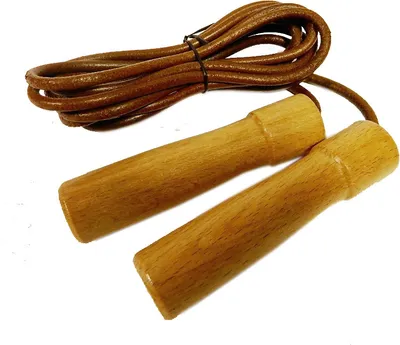 Produktbild von Best Sporting Springseil aus Leder mit Holzgriffen - für Ausdauertraining