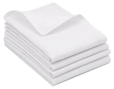 Produktbild von 4er Set Geschirrtücher, 50x70 cm, 100% Leinen, streifenfrei, weiß