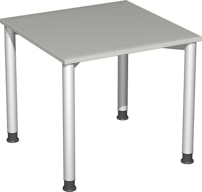Produktbild von Geramöbel Schreibtisch höhenverstellbar, 800x800x680-800, Ahorn/Silber, S-555101-AS